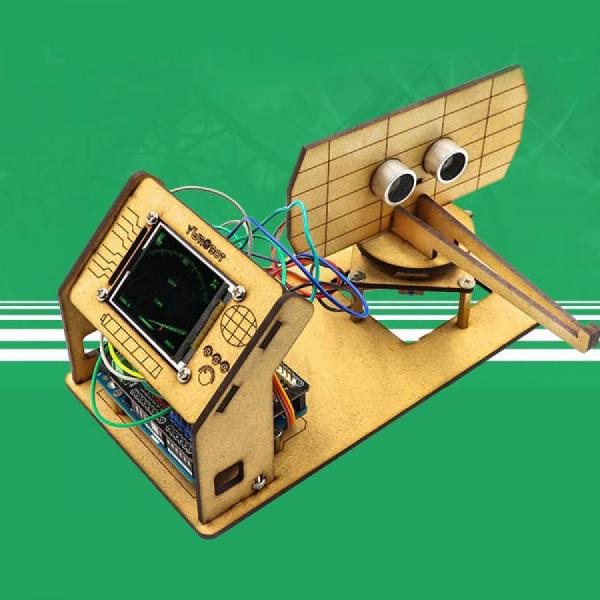 디바이스마트,오픈소스/코딩교육 > 아두이노 > 아두이노 교육용키트,YwRobot,아두이노용 초음파 레이더 키트 (탐지용) [KIT200335],UNO-C 개발보드 포함 / 사양: 약 179*100*84mm / 전압: 5V / 재질: 목재 / 서보 모터에 장착된 초음파 센서를 통해 주변 180도 내의 물체 거리를 탐지