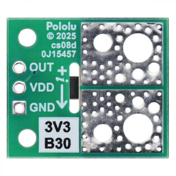 디바이스마트,MCU보드/전자키트 > 센서모듈 > 전압/전류센서,Pololu,ACS37042KLHBLT-030B3 Current Sensor Compact Carrier -30A to +30A, 3.3V #5455,5핀 SOT-23 패키지의 ~1.6 mΩ 전류 경로 저항과 150 kHz 대역폭을 갖추고 있습니다 / 범위 : ±30A(양방향) / 공급 전압 : 3.0V ~ 3.6V / 감광도 : 44mV/A / 영점 : 1.65V / 크기 : 0.7x0.8인치