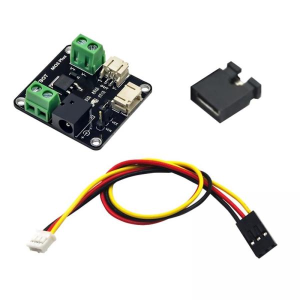 디바이스마트,오픈소스/코딩교육 > 아두이노 > 아두이노 모터/드라이버모듈,YwRobot,아두이노 호환 MOSFET 플러스 모듈 (점퍼캡/케이블 포함) [ELB200177],IRF540 기반의 N채널 MOSFET 드라이버 / 동작 전압: 5V (제어용) / 출력 부하 전압: 0–24V (부하 측 전원 입력 필요) / 출력 부하 전류: < 5A (1A 이상은 방열판 필요) / 커넥터 타입: 터미널 블록 + PH2.0 3P + DC잭