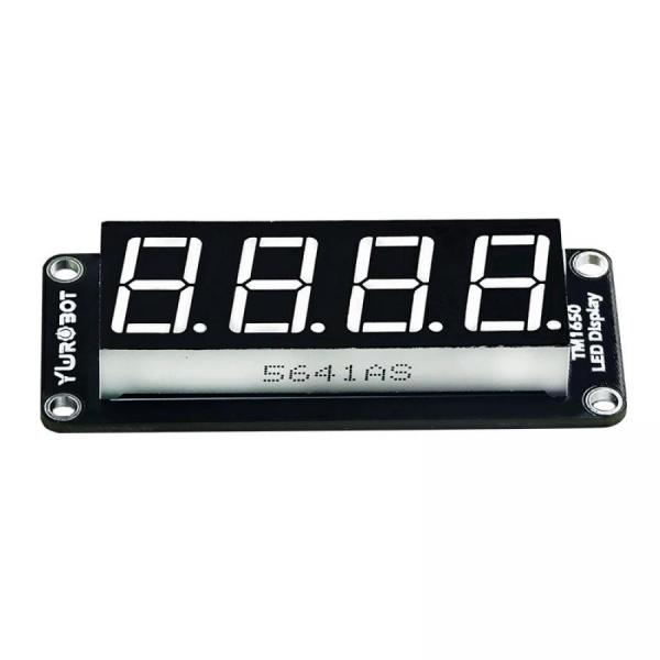 디바이스마트,MCU보드/전자키트 > 디스플레이 > 세그먼트,YwRobot,아두이노 호환 TM1650 4자리 LED I2C 디지털 디스플레이 모듈 [ELB200140],7-Segment Digital LED Display / 디스플레이 크기: 0.56인치  / 칩셋: TM1650 / 전압: 5V / 디스플레이 색상: 적색 / 크기: 64mm x 24mm