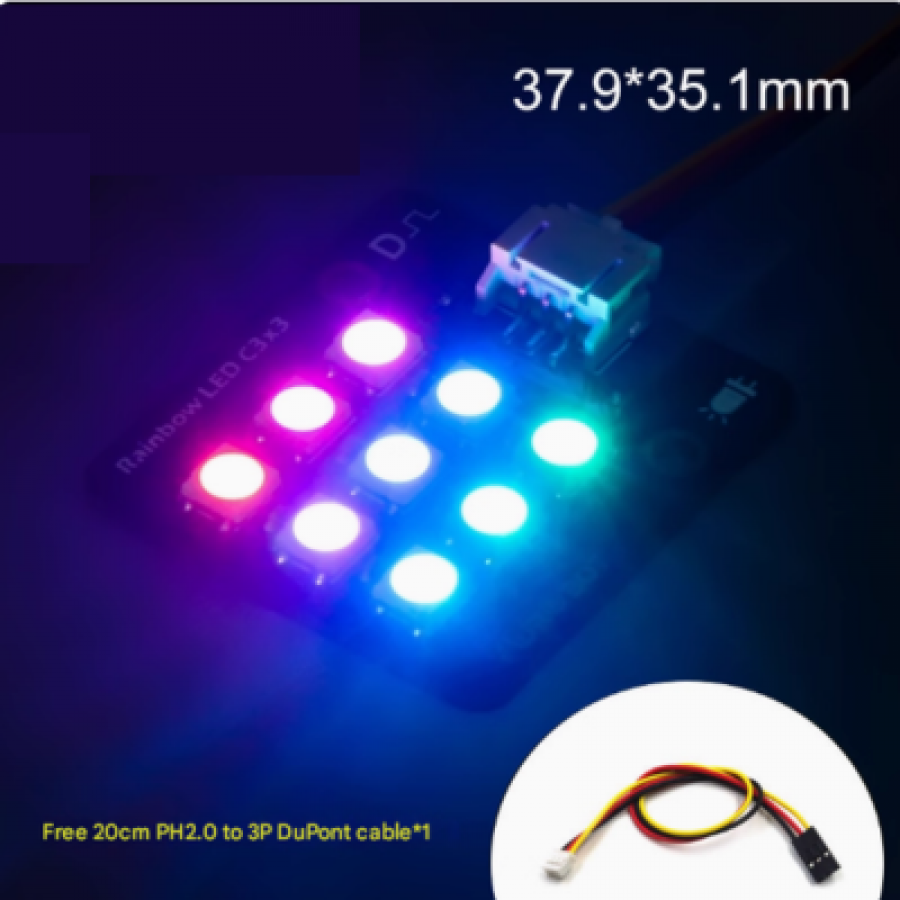 아두이노 호환 WS2812/SK6812 5050 풀컬러 LED 모듈 (C3X3 역극성 보호형) [YEA200237]