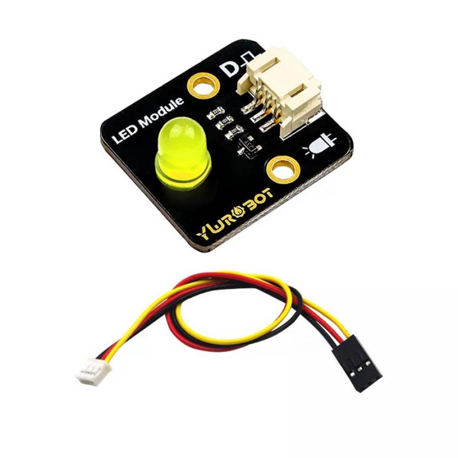 아두이노용 8mm LED 조명 모듈 + 와이어 (노란색) [YEA200083]