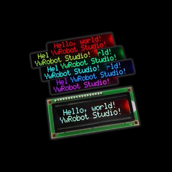 디바이스마트,MCU보드/전자키트 > 디스플레이 > LCD/OLED,YwRobot,아두이노용 LCM1602 풀컬러 백라이트 LCD 모듈 (반전 디스플레이) [DIS090024],크기 : 80 x 36mm / 전압 : 5V / RGB 백라이트는 PWM 및 수동 제어 가능