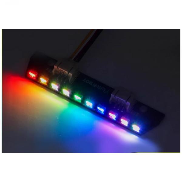 디바이스마트,MCU보드/전자키트 > 디스플레이 > LED,YwRobot,아두이노용 SK6812 10구 RGB 풀컬러 LED 모듈 [ELB200068],WS2812 호환  / 10비트 4020 SK6812 컬러 조명 모듈 / 쉐이핑 회로 내장 / 크기 : 71 x 15mm / 인터페이스 : PH2.0 3P / 전압 : 3.3-5V