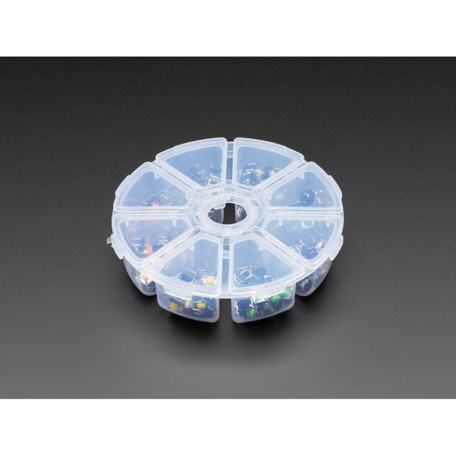 6mm Rainbow Tactile Button Deluxe Party Tray - 160 Pieces [ada-4184]