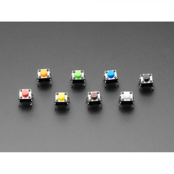 디바이스마트,스위치/부저/전기부품 > 스위치 > Tact 스위치,Adafruit,6mm Rainbow Tactile Button Deluxe Party Tray - 160 Pieces [ada-4184],각 색상 별 20개씩, 총 160개 버튼 세트 / 무게 : 약 250g