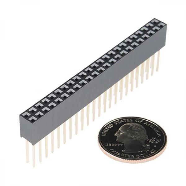 디바이스마트,커넥터/PCB > 핀헤더/IC 소켓 > 핀헤더 > 기타 헤더/특수핀,SparkFun,Stackable Header - 2x23 Pin Female [PRT-12790],2x23핀 암 PTH 헤더 / 핀 간격 : 0.1인치