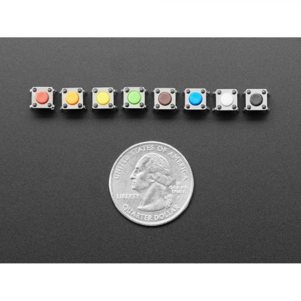 디바이스마트,스위치/부저/전기부품 > 스위치 > Tact 스위치,Adafruit,6mm Rainbow Tactile Button Deluxe Party Tray - 160 Pieces [ada-4184],각 색상 별 20개씩, 총 160개 버튼 세트 / 무게 : 약 250g