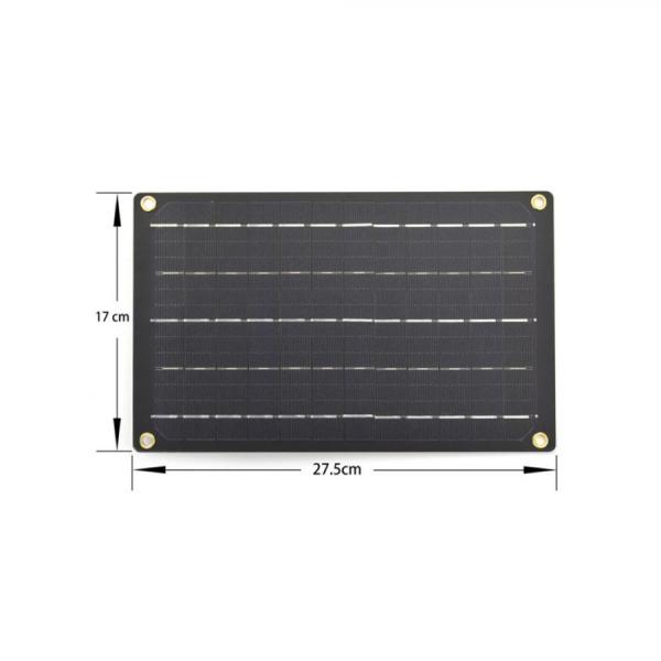 디바이스마트,전원/파워/배터리 > 솔라패널 > 5V,DFROBOT,6W PET 초박형 경량 솔라패널 (5V 1A) [FIT0601],작동 전압: 5V(전압 조절 모듈 포함) / 개방 회로 전압: 7.2V / 작동 전류: 1A(최대) / 단락 전류: 1.1A / 최대 전력: 6W / 재료: 단결정 실리콘 유연 적층 / 와이어 길이: 1m / 제품 크기 : 275x170x2.5mm / 무게 : 90g / 작동 온도: -30~70℃