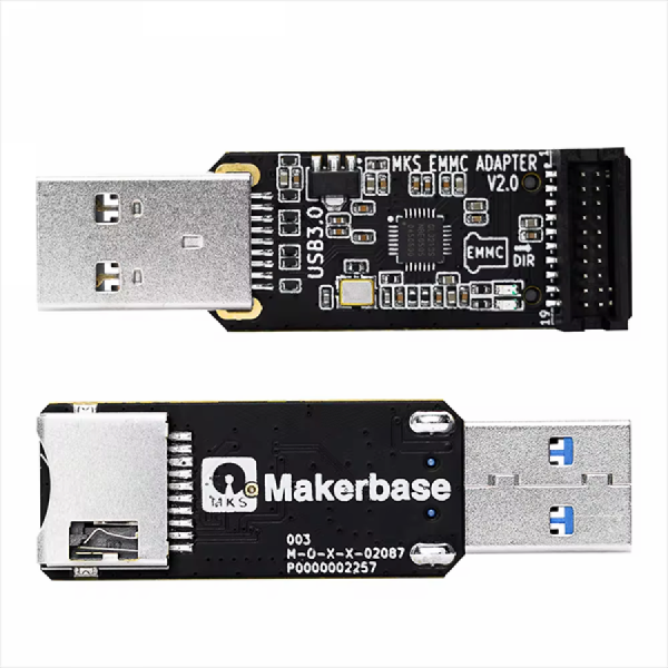 디바이스마트,컴퓨터/모바일/가전 > 저장장치 > 메모리카드/리더기 > 리더기/수납케이스,Makerbase,EMMC-ADAPTER V2 USB 3.0 SD 카드 리더기,EMMC 모듈 및 Micro SD TF 카드용 USB 3.0 인터페이스 고속 리더기 / MKS 보드 호환 / 사용 가능 모듈: MKS EMMC Module, Micro SD TF Card