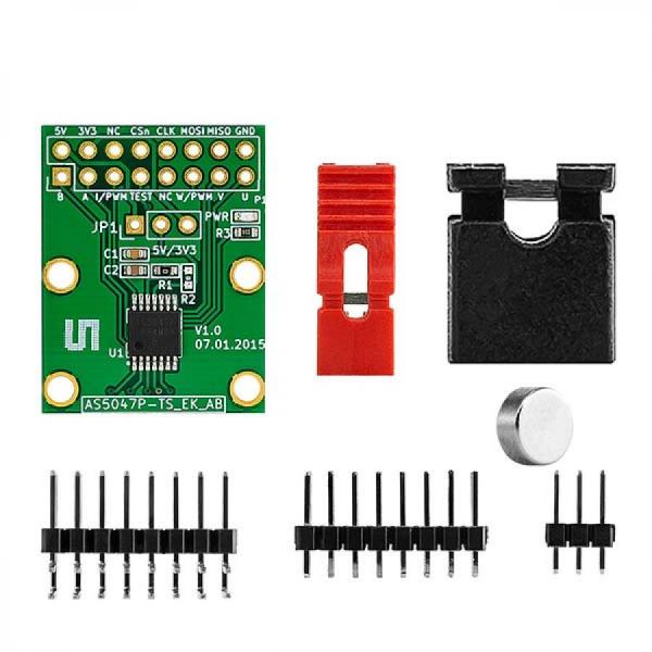 디바이스마트,센서 > 포지션센서 > 로터리엔코더,Makerbase,AS5047P 14비트 고해상도 로터리 엔코더,고해상도 각도 센서 / 최대속도: 28,000RPM / 동작전압: 3.3V~5.0V / 분해능: 14bit 또는 12bit / 출력 인터페이스: SPI, ABI, UVW, PWM / 과전압 보호 포함 / 동작온도: -40℃~125℃
