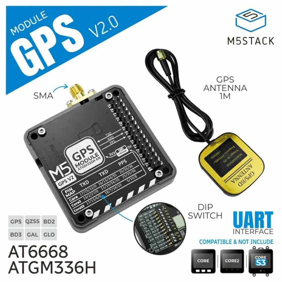 GPS Module v2.0 with External Antenna (AT6668) [M003-V2]