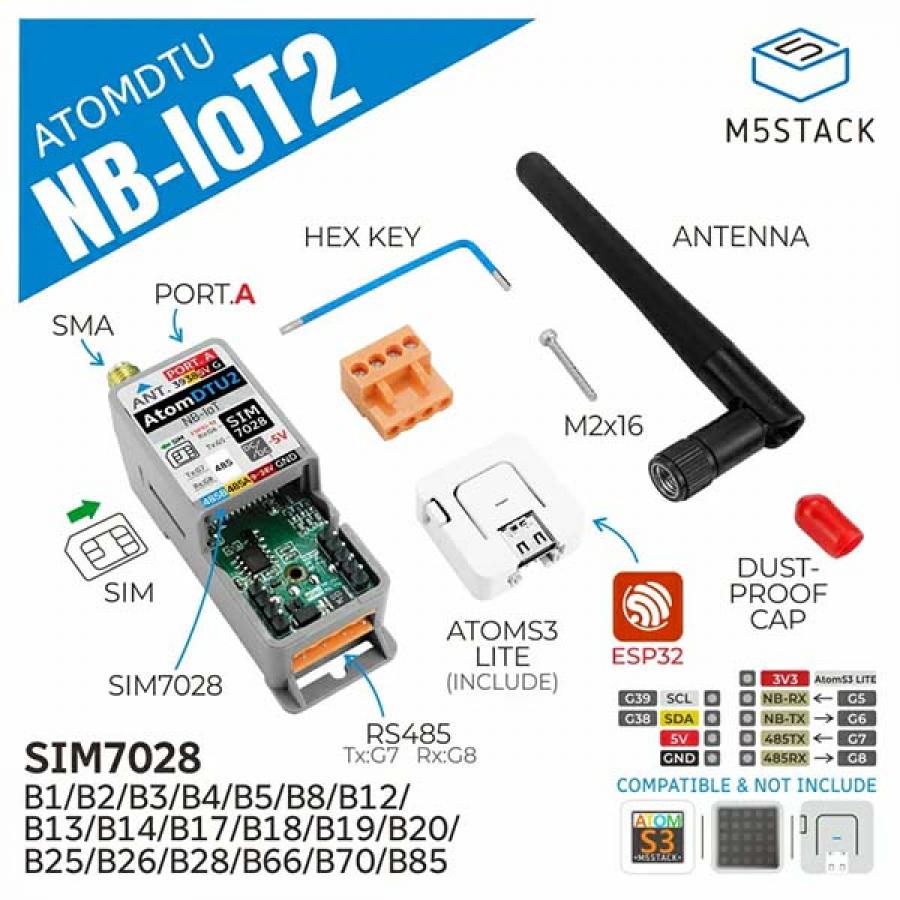 ATOM DTU NB-IoT2 Kit Global Version (SIM7028) [K059-B]