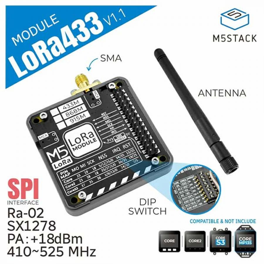 M5Stack LoRa Module (433MHz) v1.1 [M005-V11]