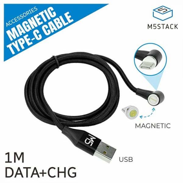 디바이스마트,오픈소스/코딩교육 > 파이썬/IoT 개발 보드 > M5STACK,M5Stack,M5Stack Magnetic Type-C Cable with Connector - 1m [A143],M5 마그네틱 Type-C 케이블 / 데이터 전송 지원 / 다수의 Type-C 호환 기기 사용 가능 / 환경 친화적 소재 / 자동 분리 기능으로 기기 보호.