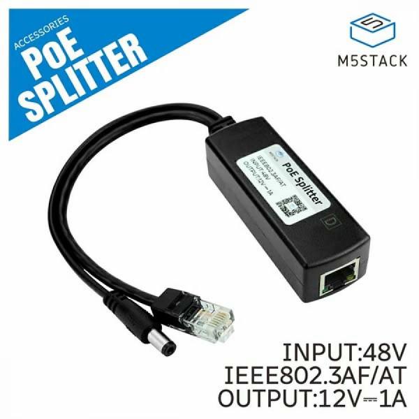 디바이스마트,오픈소스/코딩교육 > 파이썬/IoT 개발 보드 > M5STACK,M5Stack,PoE Splitter [A139],PoE Splitter: 48V PoE 신호를 12V로 변환, 12W 출력, IEEE802.3-AF/AT 호환, IoT 및 산업 자동화에 적합.