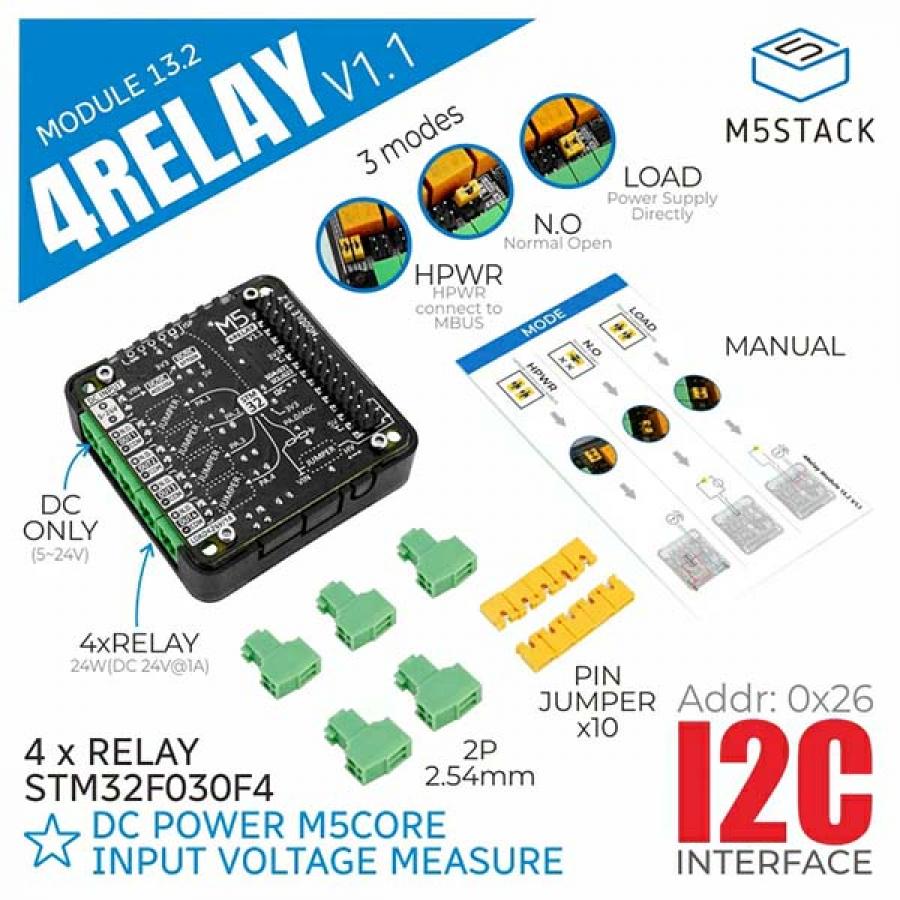 4-Channel Relay 13.2 Module V1.1 (STM32F030) [M121-V11]