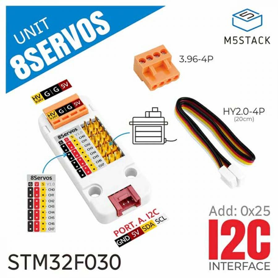 8-Channel Servo Driver Unit (STM32F030) [U165]