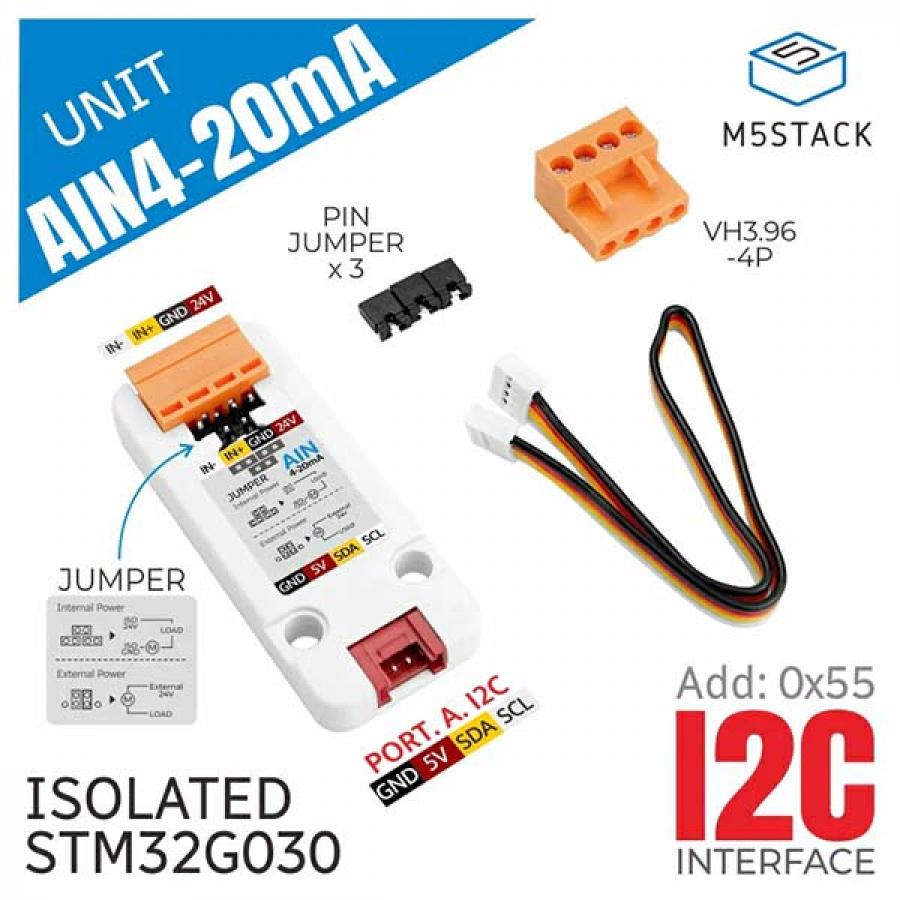 Analog to I2C Unit 4-20mA Input (STM32G030) [U162]