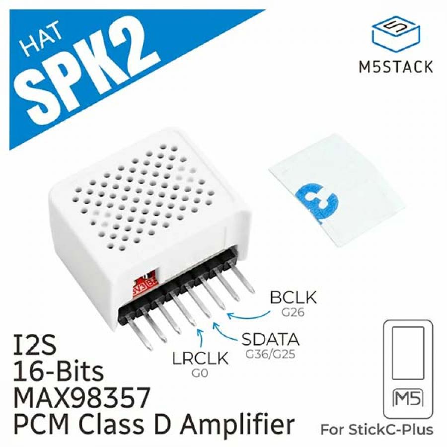 M5StickCPLUS Speaker 2 Hat (MAX98357) [U055-B]