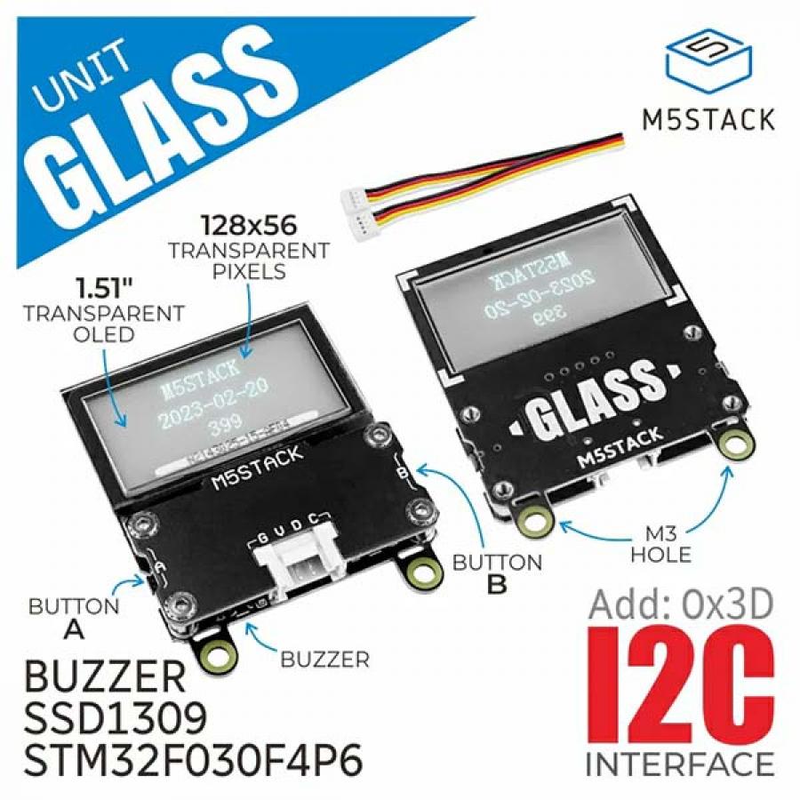 Glass Unit w/ 1.51inch Transparent OLED [U158]