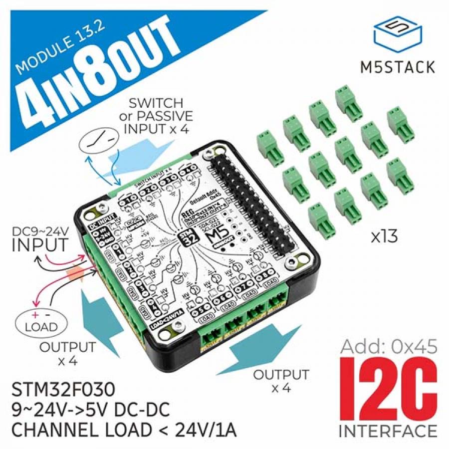 4IN8OUT Multi-channel DC Drive Module (STM32F030) [M122]