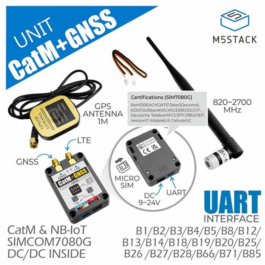 SIM7080G CAT-M/NB-IoT+GNSS Unit with Telec Antenna [U137]