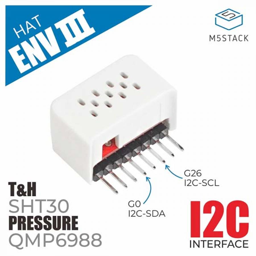 M5StickC ENV III HAT (SHT30, QMP6988) [U053-D]
