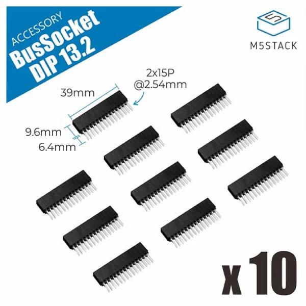 디바이스마트,오픈소스/코딩교육 > 파이썬/IoT 개발 보드 > M5STACK,M5Stack,2×15 Pin Header Socket for 13.2 Module (10pcs) [A089],M-BUS 확장 헤더 세트 (10개 포함), 2x15P @ 2.54mm, M5Core와 호환, DIY 회로 설계용.