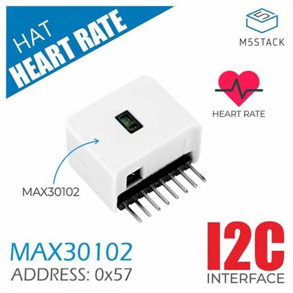 디바이스마트,오픈소스/코딩교육 > 파이썬/IoT 개발 보드 > M5STACK > 센서/모듈,M5Stack,M5StickC Heart Rate Hat (MAX30102) [U118],MAX30102 모듈 기반 비침습적 심박수 및 혈중 산소 포화도 센서 / I2C 통신 인터페이스 / 강한 내구성 및 환경광 억제 기능 / 프로그래머블 샘플링 속도 및 LED 전류 / 고속 데이터 출력 및 높은 신호 대 잡음 비율.