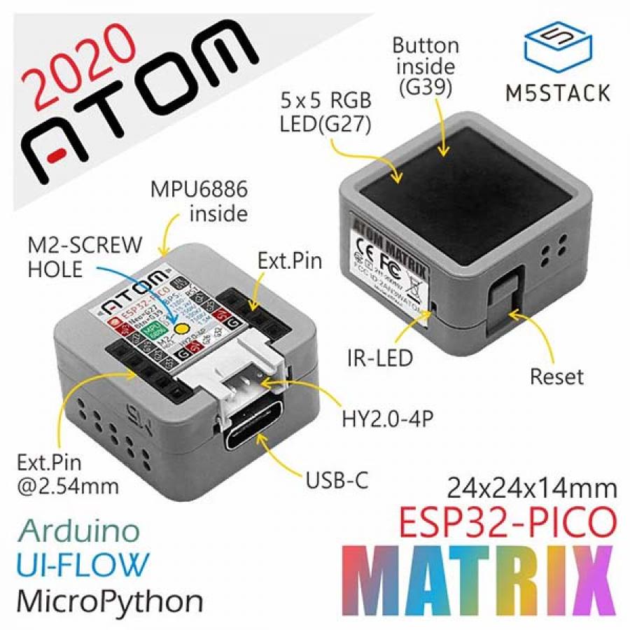 ATOM Matrix ESP32 Development Kit [C008-B]