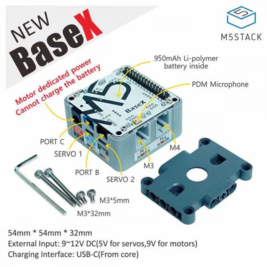 BaseX EV3 motor compatible base RJ11 interface [K037]