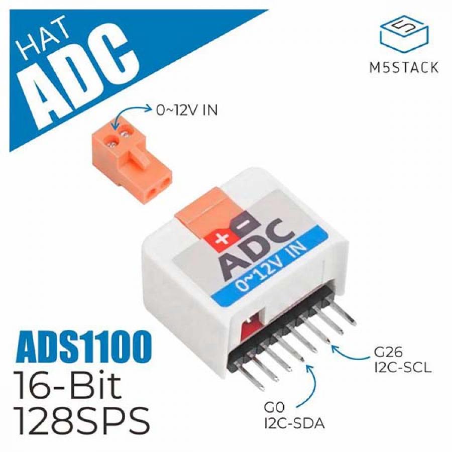 M5StickC ADC HAT ADS1100 [U069]