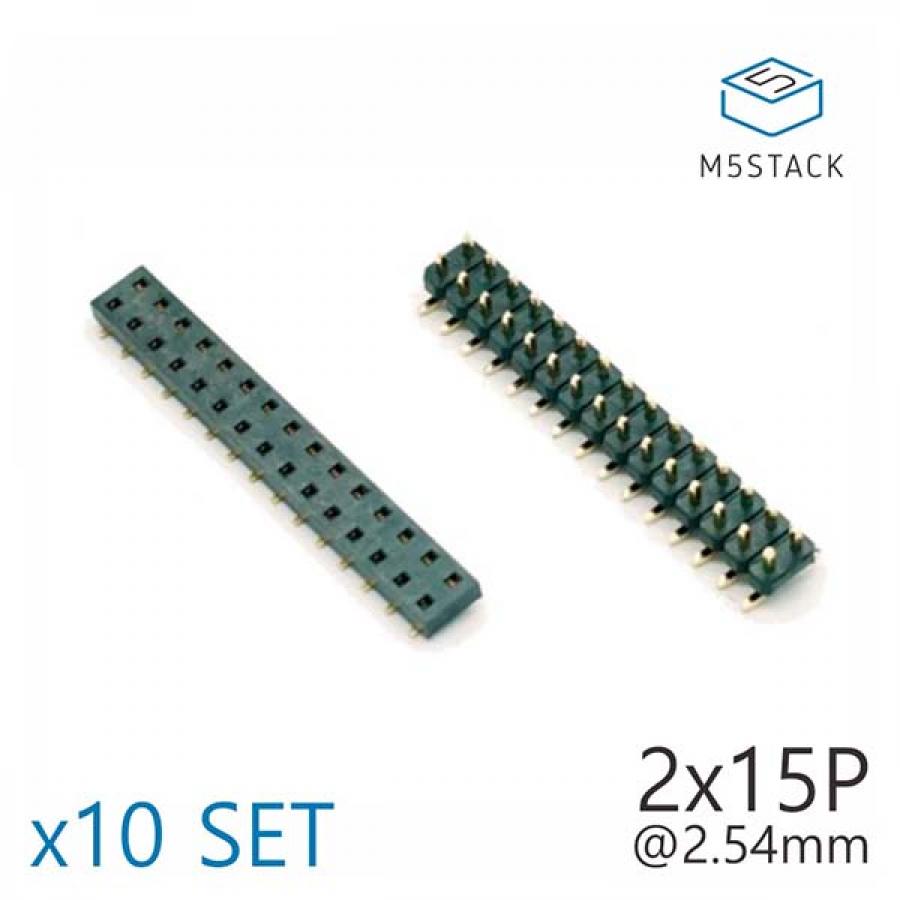 2x15 Pin Headers Socket 2.54mm Male & Female Connector [A001]