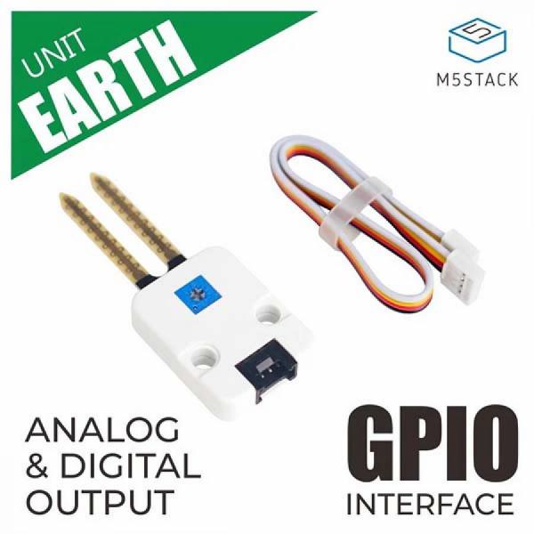 디바이스마트,오픈소스/코딩교육 > 파이썬/IoT 개발 보드 > M5STACK > 센서/모듈,M5Stack,Earth Moisture Sensor Unit Analog and Digital Output [U019],토양 수분 센서 EARTH / 두 개의 측정 프로브로 수분 측정 / 10K 조절 저항으로 감도 조절 가능 / 아날로그 및 디지털 출력 지원 / GROVE 인터페이스 및 Arduino 호환 / 사이즈: Lego 호환 구멍 2개 포함.