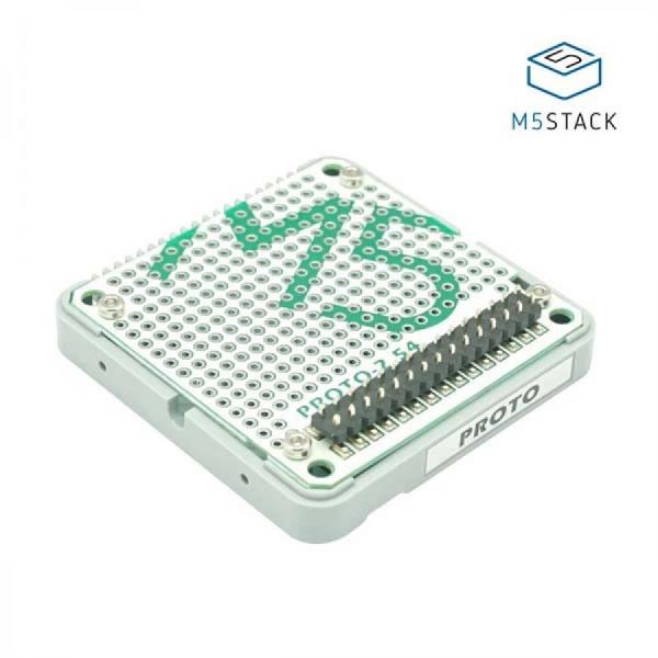 디바이스마트,오픈소스/코딩교육 > 파이썬/IoT 개발 보드 > M5STACK > 센서/모듈,M5Stack,Proto Module with Extension & Bus Socket [M001],PROTO는 260개의 1mm 구멍이 CNC로 뚫린 0.1인치 피치의 범용 프로토타입 퍼보드로, M5 코어와 M-BUS를 통해 맞춤형 회로 설계가 가능합니다.