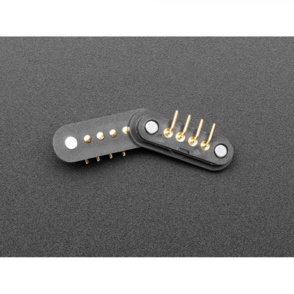 디바이스마트,커넥터/PCB > I/O 커넥터 > 마그네틱 커넥터,Adafruit,DIY Magnetic Connector - Right Angle Four Contact Pins [ada-5358],2.54mm 피치, 4접점(4핀), 포고 핀(POGO Pin), 라이트앵글