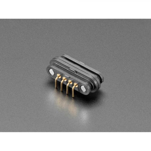 디바이스마트,커넥터/PCB > I/O 커넥터 > 마그네틱 커넥터,Adafruit,DIY Magnetic Connector - Right Angle Four Contact Pins [ada-5358],2.54mm 피치, 4접점(4핀), 포고 핀(POGO Pin), 라이트앵글