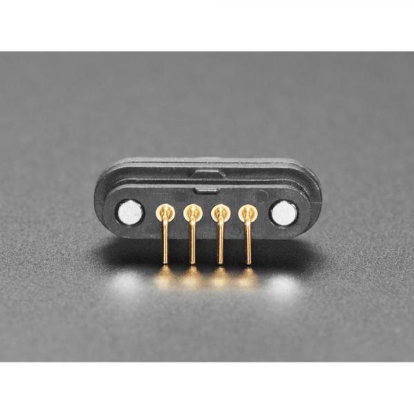 디바이스마트,커넥터/PCB > I/O 커넥터 > 마그네틱 커넥터,Adafruit,DIY Magnetic Connector - Right Angle Four Contact Pins [ada-5358],2.54mm 피치, 4접점(4핀), 포고 핀(POGO Pin), 라이트앵글