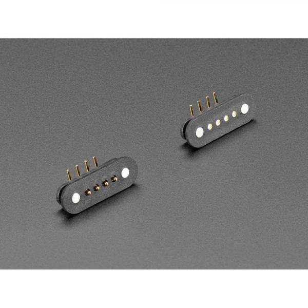 디바이스마트,커넥터/PCB > I/O 커넥터 > 마그네틱 커넥터,Adafruit,DIY Magnetic Connector - Right Angle Four Contact Pins [ada-5358],2.54mm 피치, 4접점(4핀), 포고 핀(POGO Pin), 라이트앵글