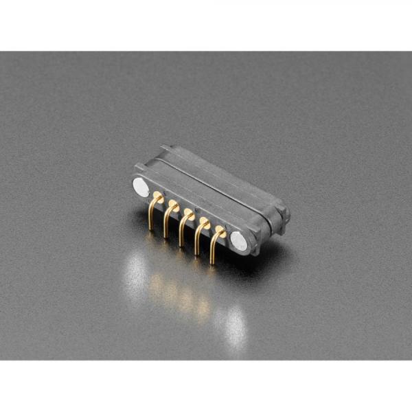 디바이스마트,커넥터/PCB > I/O 커넥터 > 마그네틱 커넥터,Adafruit,DIY Magnetic Connector - Right Angle Five Contact Pins [ada-5359],2.54mm 피치, 5접점(5핀), 포고 핀(POGO Pin), 라이트앵글