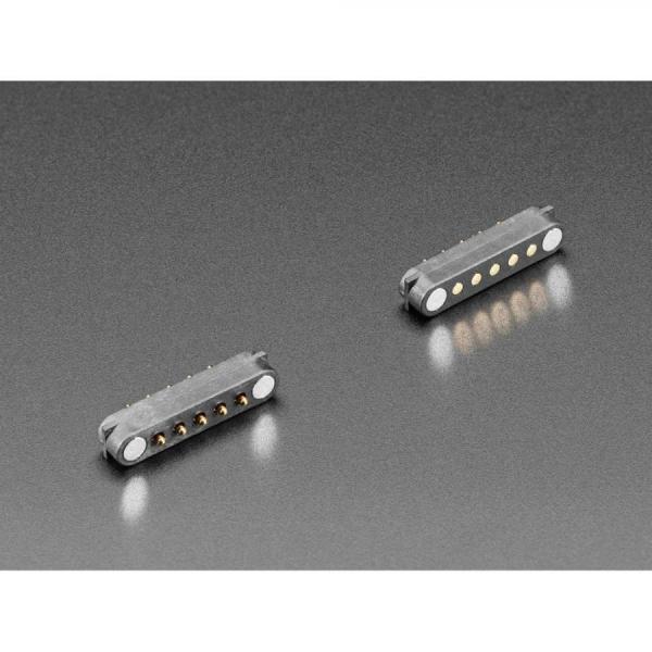 디바이스마트,커넥터/PCB > I/O 커넥터 > 마그네틱 커넥터,Adafruit,DIY Magnetic Connector - Straight Angle Five Contact Pins [ada-5413],2.54mm 피치, 5접점(5핀), 포고 핀(POGO Pin), 스트레이트