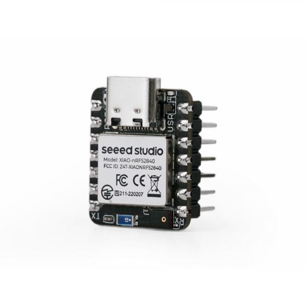 디바이스마트,오픈소스/코딩교육 > 파이썬/IoT 개발 보드 > Seeedstudio XIAO > XIAO 보드,Seeedstudio,Seeed Studio XIAO nRF52840 Sense (Pre-Soldered) [102010632],초소형 웨어러블 AI 개발보드 / Nordic nRF52840(BLE 5.0, NFC) 칩셋 탑재 / 고품질 디지털 마이크(PDM) 및 6축 IMU(모션 센서) 내장 / 헤더 핀 납땜 버전 / 배터리 충전 회로 지원 / 활용: TinyML을 이용한 음성인식, 제스처/모션 감지, 무선 센서