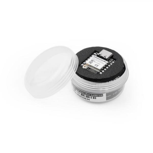 디바이스마트,오픈소스/코딩교육 > 파이썬/IoT 개발 보드 > Seeedstudio XIAO > XIAO 보드,Seeedstudio,Seeed Studio XIAO ESP32-S3 (Pre-Soldered) [102010634],AI/ML을 위한 초소형 고성능 XIAO 보드 / 듀얼코어 Xtensa LX7 ESP32-S3 칩셋 / 2.4GHz Wi-Fi 및 Bluetooth 5.0(BLE) 동시 지원 / 헤더 핀 납땜 버전 / 배터리 충전 회로 내장, 딥슬립(Deep Sleep) 모드 지원 / 활용: TinyML, AI 비전/음성, 고성능 IoT