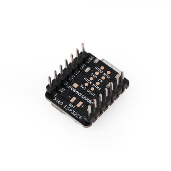 디바이스마트,오픈소스/코딩교육 > 파이썬/IoT 개발 보드 > Seeedstudio XIAO > XIAO 보드,Seeedstudio,Seeed Studio XIAO ESP32-C6 (Pre-Soldered) [102010636],차세대 IoT 통신용 XIAO 보드 / ESP32-C6(RISC-V) 칩셋 탑재, Wi-Fi 6, BLE, Zigbee, Thread 동시 지원 / 헤더 핀 납땜 버전 / 배터리 충전 회로 내장 / 활용: Matter 호환 스마트홈, IoT 게이트웨이, Zigbee/Thread 메시 네트워크