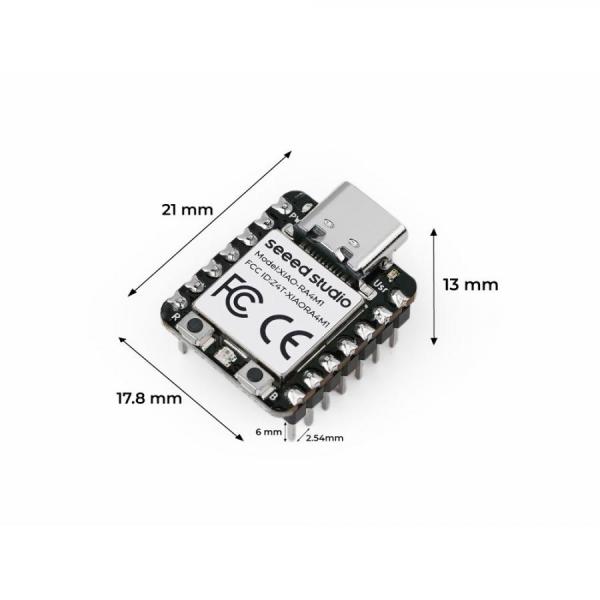 디바이스마트,오픈소스/코딩교육 > 파이썬/IoT 개발 보드 > Seeedstudio XIAO > XIAO 보드,Seeedstudio,Seeed Studio XIAO RA4M1 (Pre-Soldered) [102010638],Arduino Nano R4의 강력한 성능을 담은 초소형 XIAO 보드 / Renesas RA4M1 (Arm® Cortex®-M4) 32비트 MCU 탑재 / CAN Bus, 12-bit DAC, OP-Amp 등 전문가용 페리페럴 지원 / 기존 XIAO 확장 보드와 완벽 호환 / 활용: 고성능 아날로그 센싱, 산업용 제어, 컴팩트 IoT