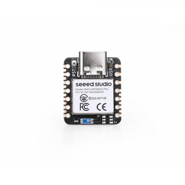 디바이스마트,오픈소스/코딩교육 > 파이썬/IoT 개발 보드 > Seeedstudio XIAO > XIAO 보드,Seeedstudio,Seeed Studio XIAO nRF52840 Plus [102010672],추가 GPIO로 확장성을 강화한 XIAO nRF52840 Plus 버전 / Nordic nRF52840 (BLE 5.0, NFC) 칩셋 탑재 / 9개의 GPIO를 추가하여 더 많은 센서와 액추에이터 연결 가능 / 배터리 충전 회로 내장, 초저전력 구동 / 활용: 고급 웨어러블, 다기능 BLE 컨트롤러, 복합 센서 네트워크