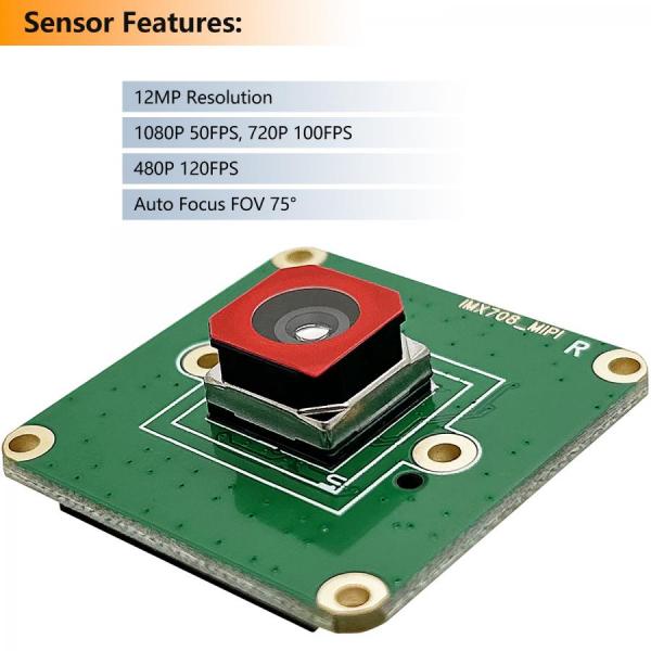 디바이스마트,오픈소스/코딩교육 > 라즈베리파이 > 라즈베리파이 카메라모듈/렌즈,Innomaker,RPI CAM-IMX708AF,InnoMaker IMX708 오토 포커스 카메라 모듈 / 12메가픽셀 IMX708 백조사 스택 CMOS 이미지 센서 / 고신호 대 잡음비(SNR) / 2D 동적 결함 픽셀 보정(DPC) 내장 / 빠른 오토포커스를 위한 위상 검출 오토포커스(PDAF) / QBC 리모자이크 기능 / HDR 모드 지원(최대 3메가픽셀 출력) / CSI-2 직렬 데이터 출력 / 해상도: 11.9메가픽셀 / 센서 크기: 7.4mm 대각선 / 픽셀 크기: 1.4μm × 1.4μ