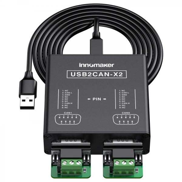 디바이스마트,MCU보드/전자키트 > 통신/네트워크 > CAN통신,Innomaker,USB2CAN-X2 Module,듀얼 채널 USB to CAN 변환기 / Raspberry Pi, Jetson Nano, Tinker Board 및 모든 SBC, 데스크탑, 노트북 호환 / Windows, Mac OS, Linux, Raspbian, Ubuntu 지원 / 플러그 앤 플레이, 외부 전원 불필요 / CAN baud rate 20Kbps~1Mbps 프로그래밍 가능 / CAN bus 2.0A 및 2.0B 지원 / 3000VDC 전압 절연 및 15kV ESD 보호 / C/Pyt