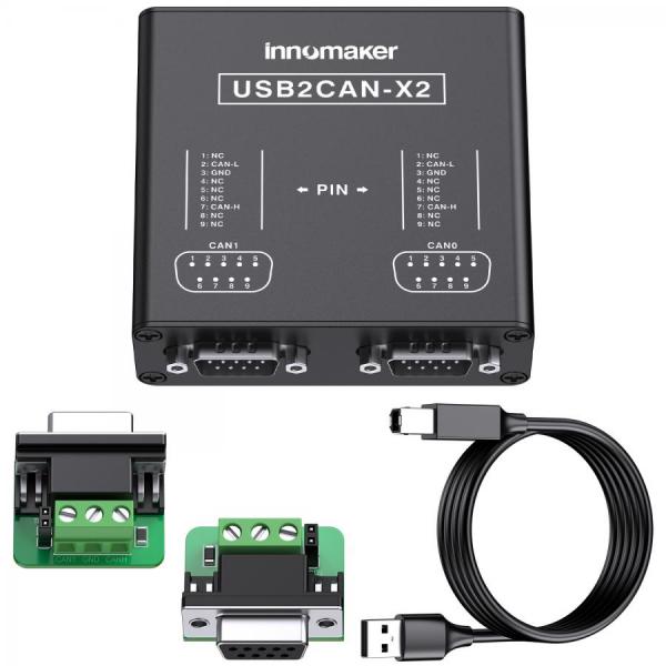 디바이스마트,MCU보드/전자키트 > 통신/네트워크 > CAN통신,Innomaker,USB2CAN-X2 Module,듀얼 채널 USB to CAN 변환기 / Raspberry Pi, Jetson Nano, Tinker Board 및 모든 SBC, 데스크탑, 노트북 호환 / Windows, Mac OS, Linux, Raspbian, Ubuntu 지원 / 플러그 앤 플레이, 외부 전원 불필요 / CAN baud rate 20Kbps~1Mbps 프로그래밍 가능 / CAN bus 2.0A 및 2.0B 지원 / 3000VDC 전압 절연 및 15kV ESD 보호 / C/Pyt